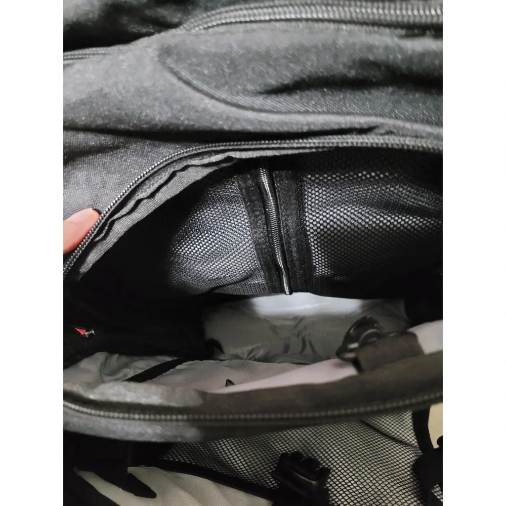 Obersee Oslo Diaper Bag Backpack with Detachable Cooler Black/White Changing Pad